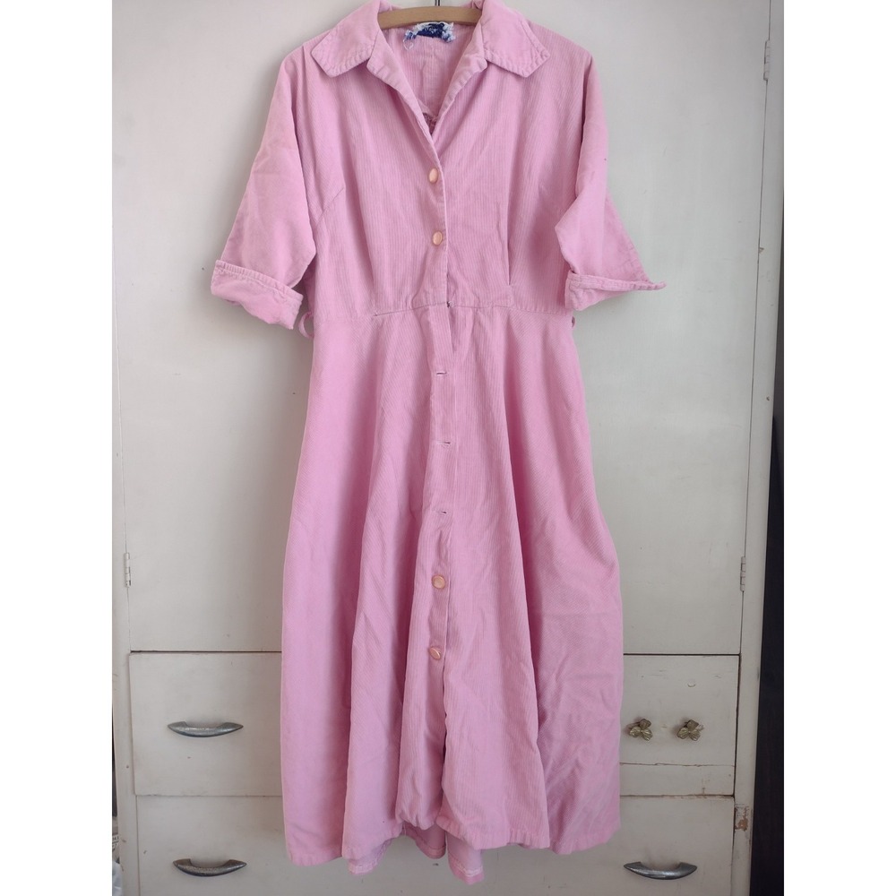 Vtg 50s Roberta Lynn Of Hollywood Dress Pin Up Rockabilly Pink Full Skirt House